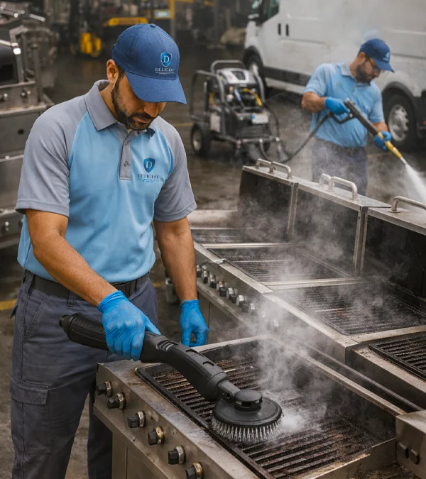 Professional BBQ grill cleaning service by Delight IFM